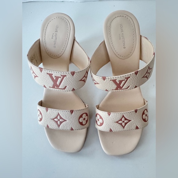 LOUIS VUITTON Silhouette Mules Slip On Heel Sandals Size 37 - Picture 4 of 16